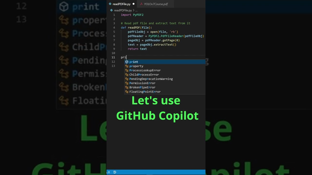 Effortlessly Extract Text from PDFs Using GitHub Copilot in Python 📄