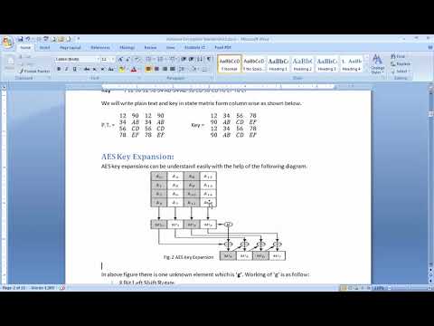 How to do Key Expansion in AES Algorithm Key Part 4