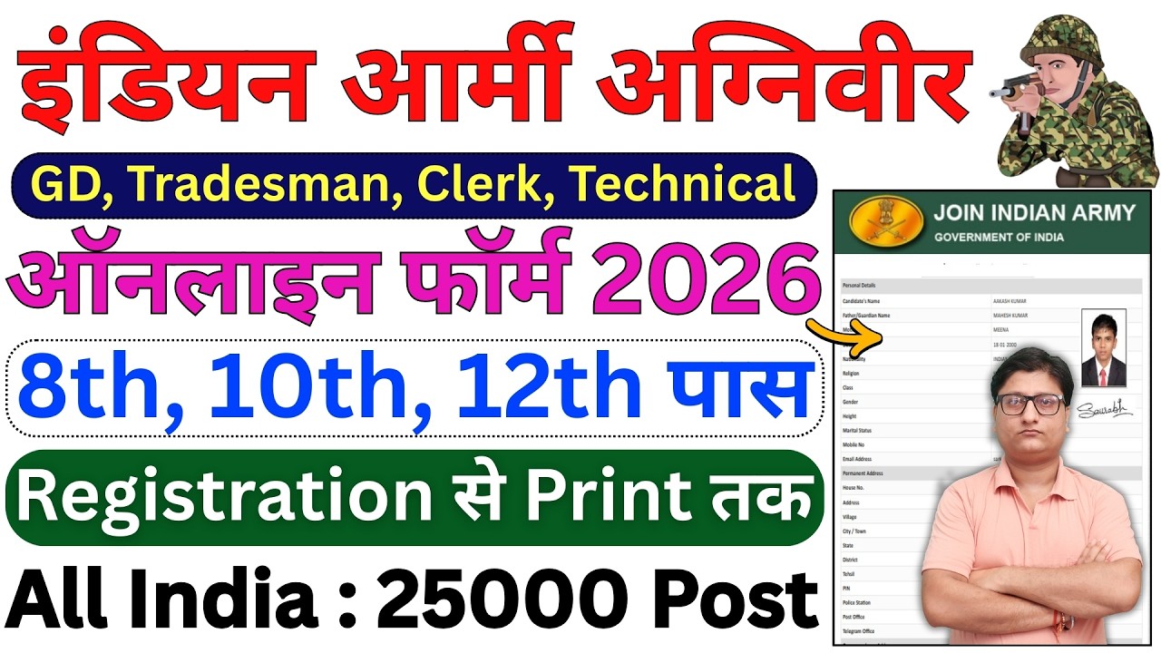 Army Agniveer Rally Online Form 2026 Kaise Bhare ✅ How to Fill Army Agniveer Online Form 2026 Apply