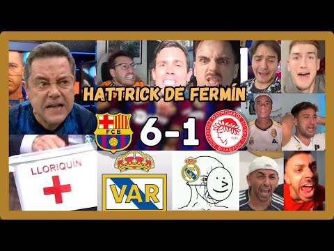 🔥🤣LOS MEJORES LLOROS MADRIDISTAS EN EL BARCELONA 6 OLYMPIAKOS 1 (BARCELONA DESTRUYE EN CHAMPIONS)