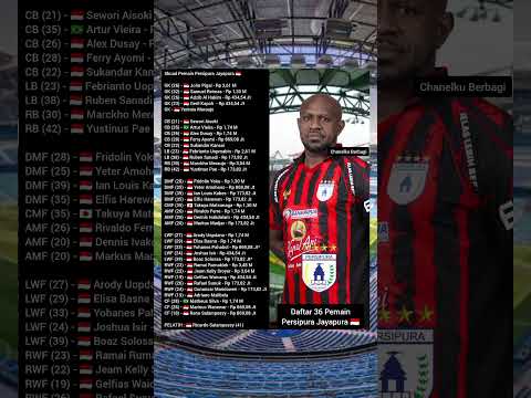 Daftar 36 Pemain Persipura Jayapura 🇮🇩 untuk mengarungi Pegadaian Championship 2025/2026 #persipura