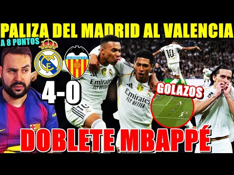 PALIZA del MADRID 4-0 al VALENCIA ¡DOBLETE MBAPPÉ y GOLAZOS de CARRERAS y BELLINGHAM! A 8 PUNTOS...