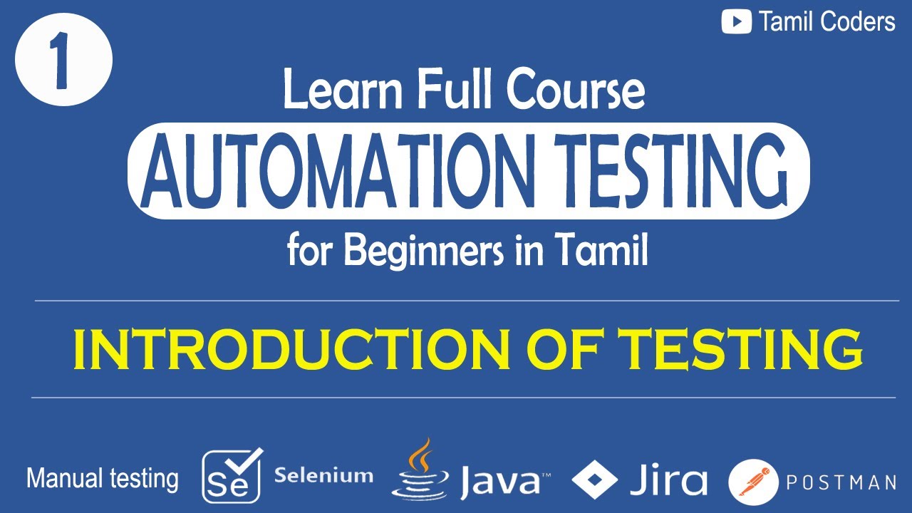 Software Testing Intro & Automation (Tamil) 🚀