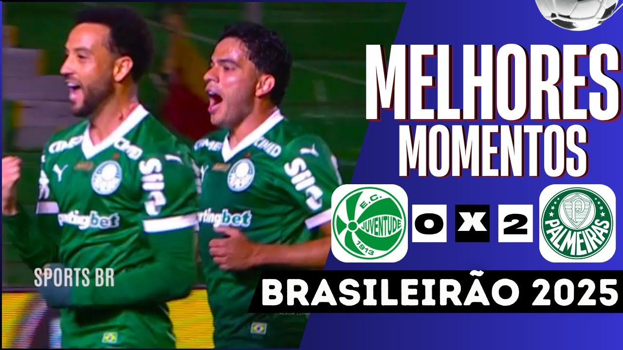 Palmeiras Dominates Juventude 2-0 | Full Highlights | Brasileirão 2025 ⚽