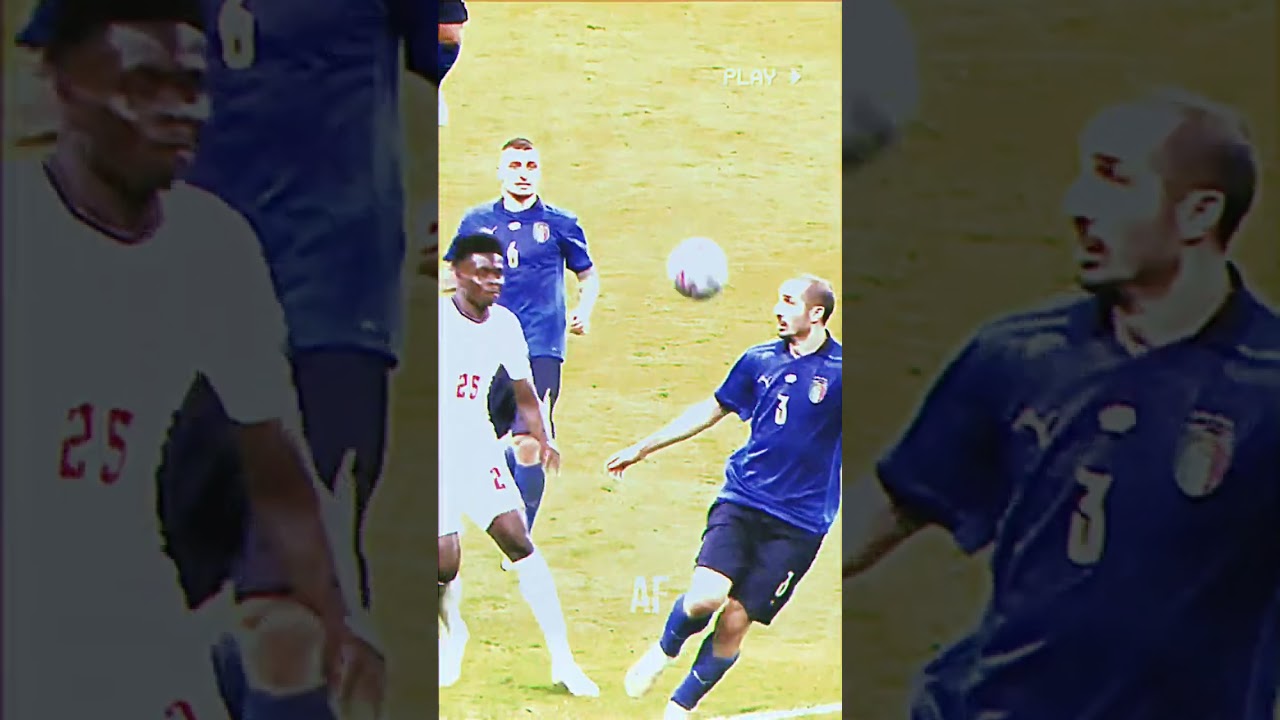 Chiellini's Bold Tackle on Saka in Euro 2020 Final 🇮🇹