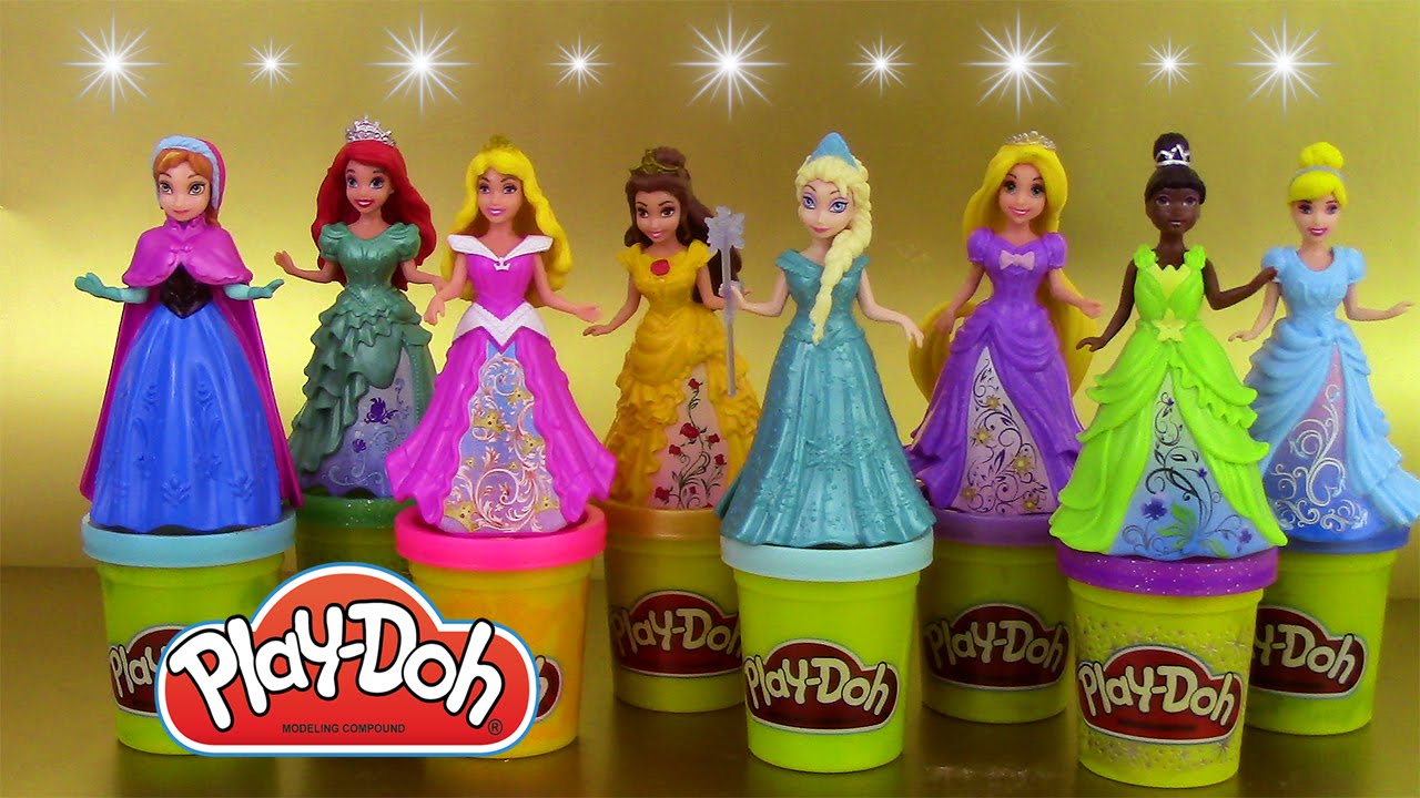 8 Play Doh Disney Princess Magiclip Sets ✨