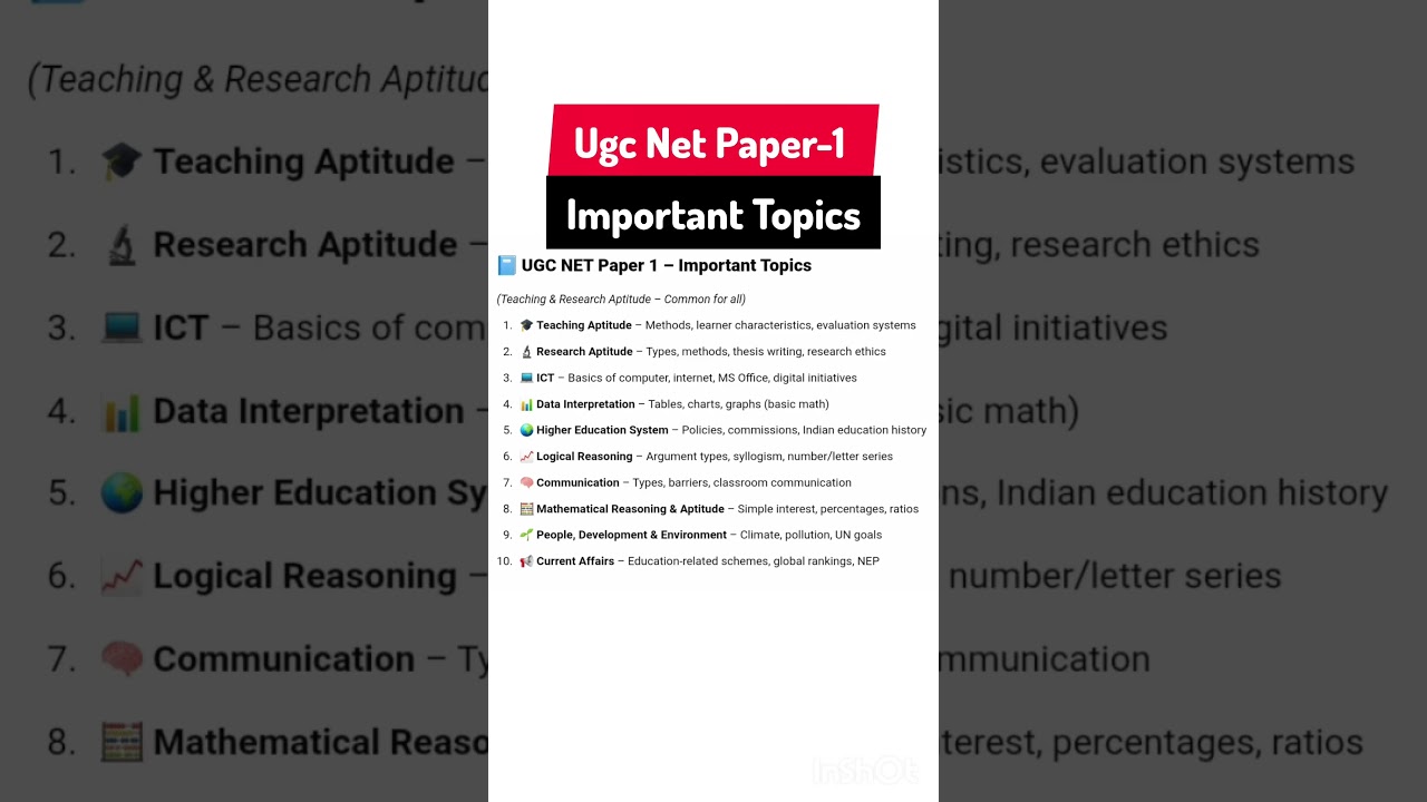 UGC NET Paper 1 Key Topics for 2025-26 📚