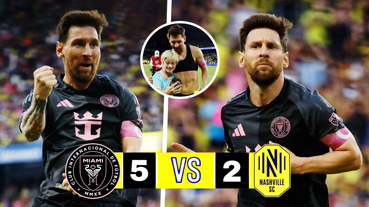 Messi Scores Hat-Trick in 5-2 Win vs Nashville ⚽