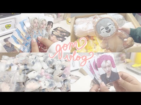 kpop group order manager vlog ♥︎ 4000+ stray kids, ateez, stayc merch and albums .ᐟ