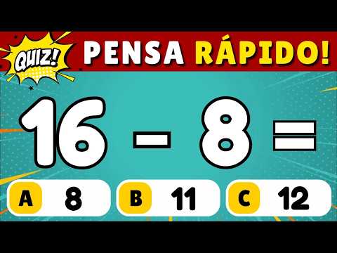 🚨 Quiz de Matemática Básica de Subtração #3 [DUVIDO VOCÊ ACERTAR TUDO]