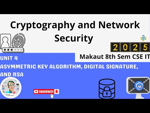 Unit 4 Asymmetric Key Algorithm ▶️Cryptography and Network Security #makaut #ai#cryptography#network