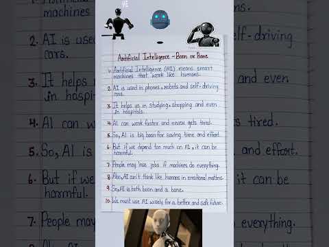 10 Lines Essay on Artificial Intelligence - Boon or Bane? #essaywriting #neatwriting #shorts