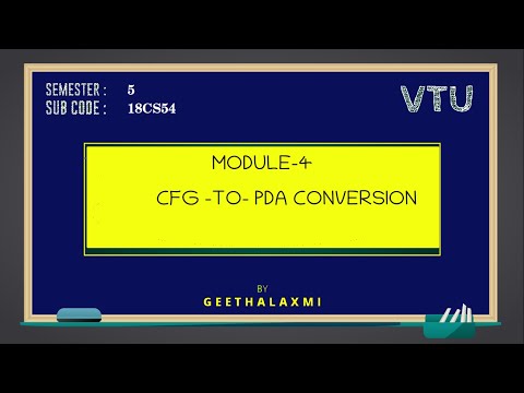 VTU ATC18CS54 M4 L9 CFG TO PDA