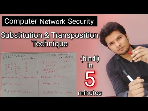 Substitution and Transposition Cipher Technique in computer network security full explain in hindi
