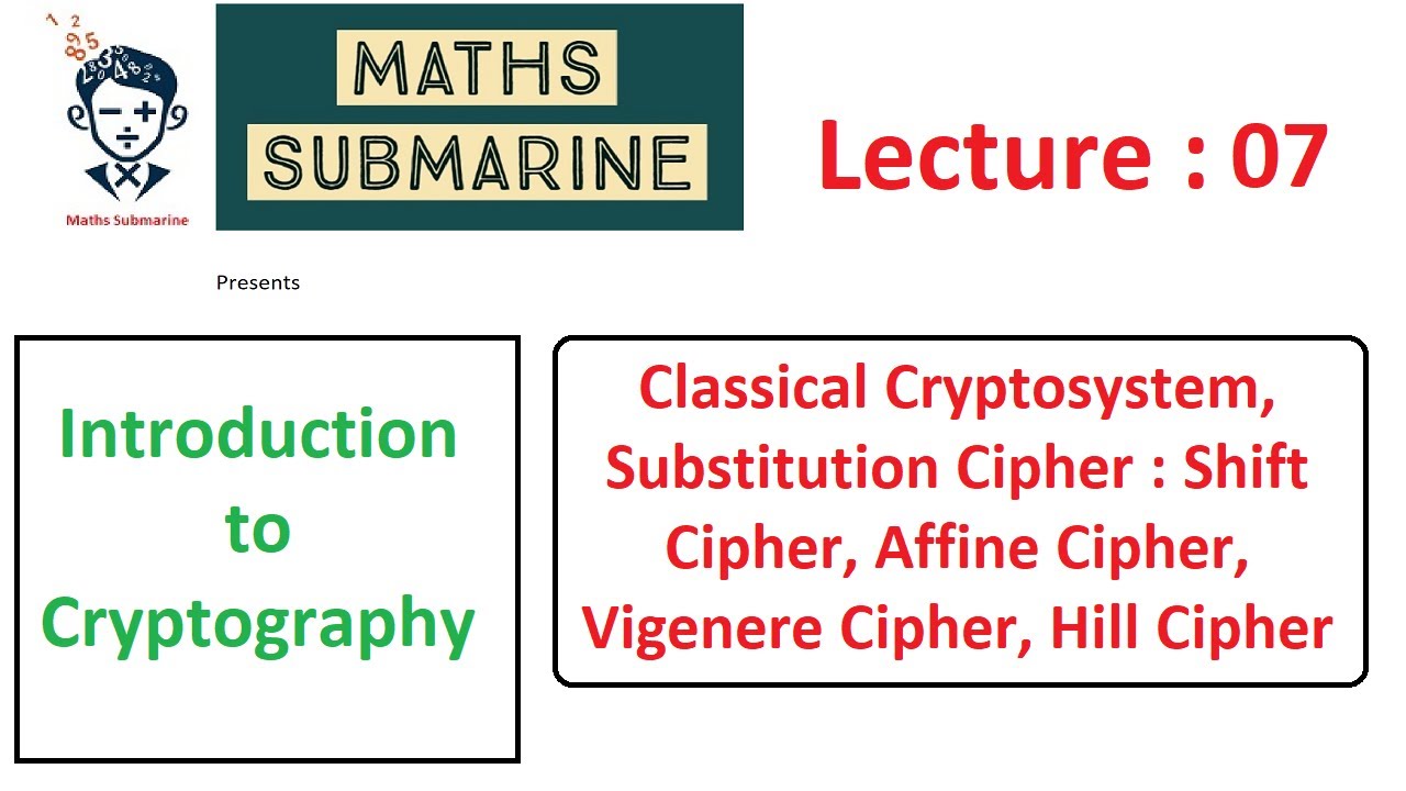Cryptography Lecture 07: Mastering Classical Cryptosystems & Substitution Ciphers π