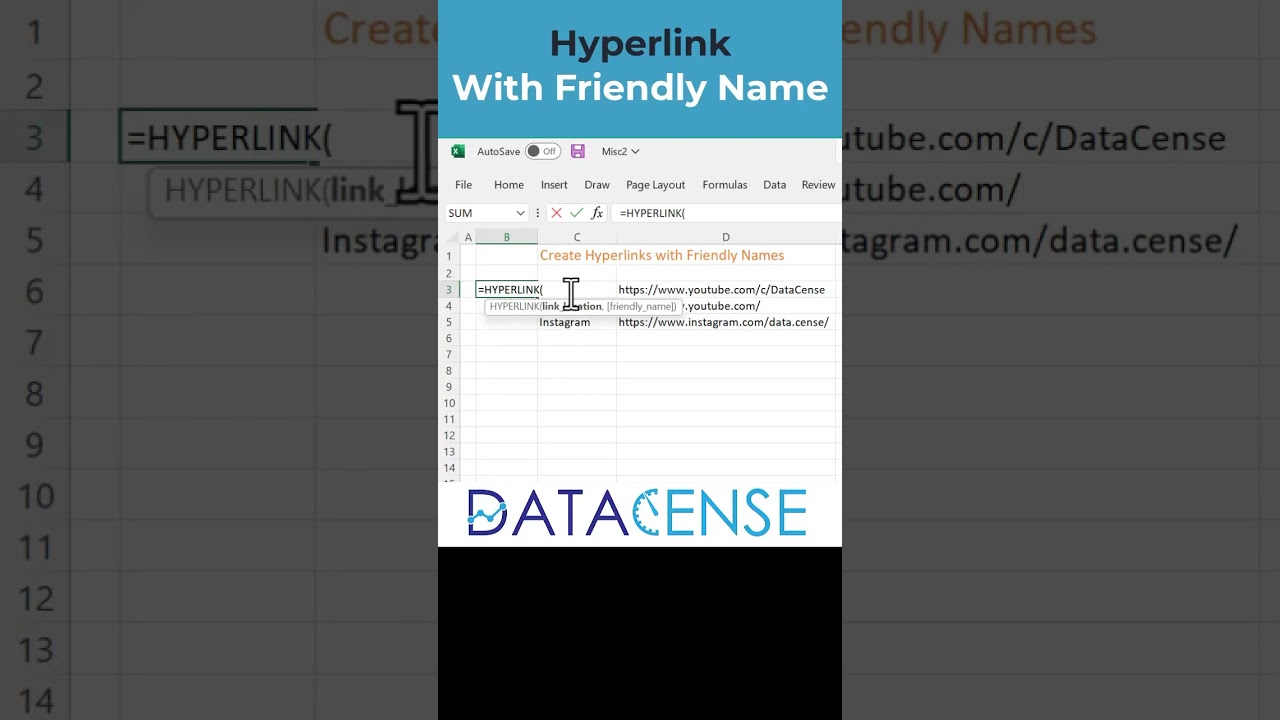 Create Friendly Hyperlinks in Excel