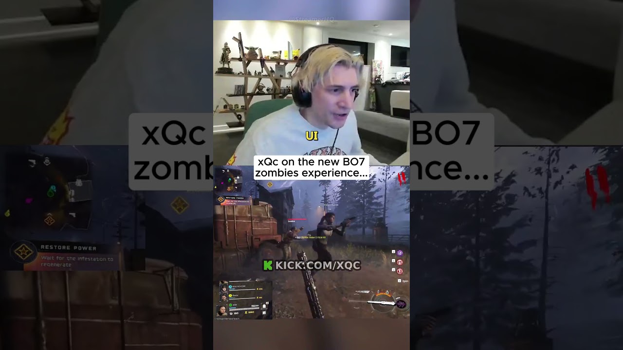 xQc Reacts to BO7 Zombies Gameplay 😬