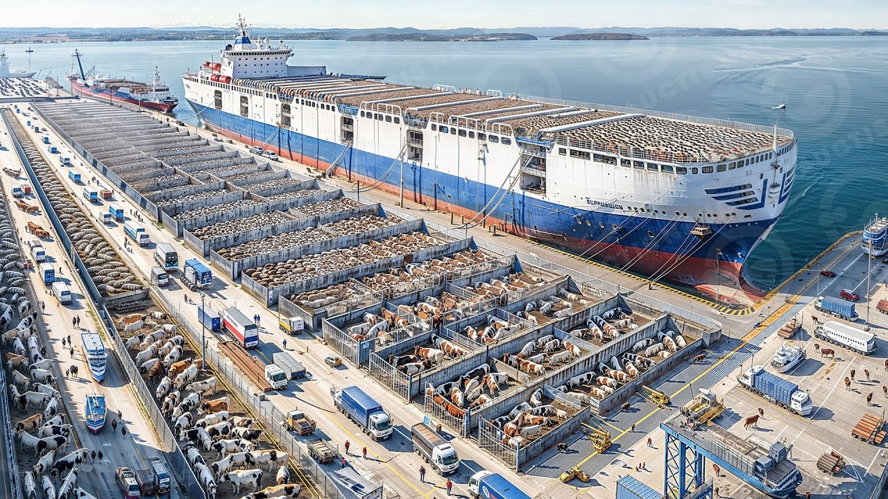Life INSIDE The Largest Livestock Carrier Ships That Carry Millions Of Cows, Pigs, Goats & Sheep