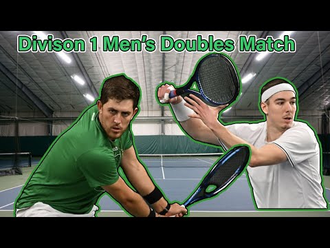 What does a Division 1 Men's College Tennis Doubles match look like?