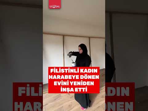 Filistinli kadın Gazze'de harabeye dönen evini yeniden inşa etti #shorts #filistin #gazze