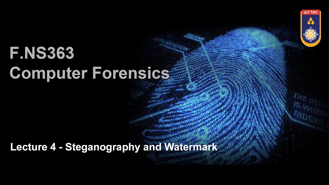 Lecture 4: Steganography and Watermarking in Computer Forensics