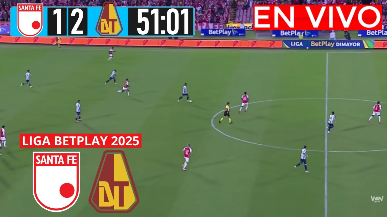 Santa Fe vs Tolima en Vivo Hoy 🔴 Liga Betplay 2025