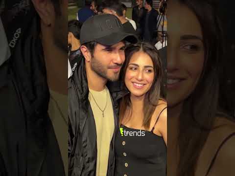Feroze Khan with Ushna Shah at a movie event in a Karachi