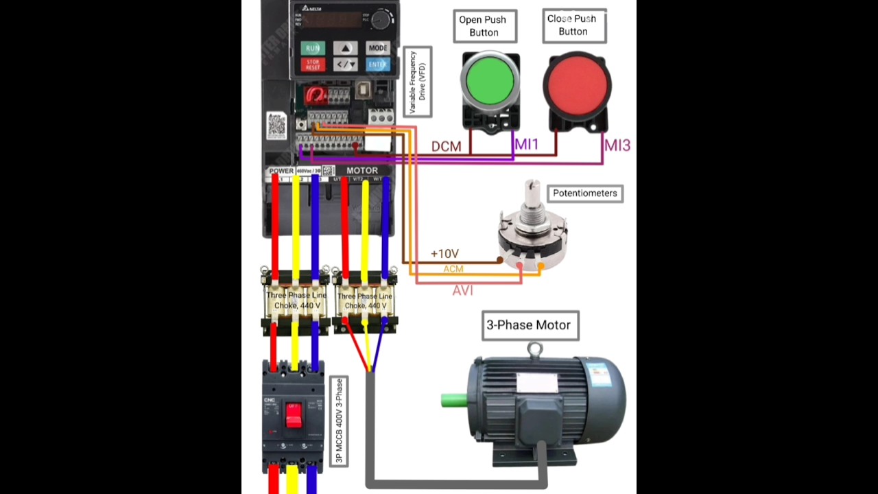 Delta VFD & 3-Phase Motor Wiring Diagram βοΈ
