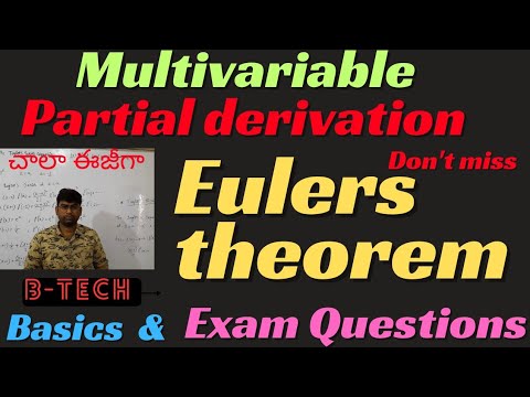 eulers theorem|multivariable calculus|partial derivatives|btech #eulertheorem #btechmaths #partial
