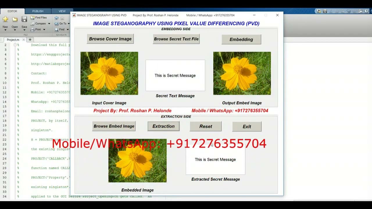 Image Steganography Using Pixel Value Differencing in MATLAB with Source Code