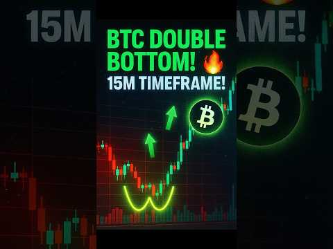 Bitcoin Double Bottom Pattern | BTC Reversal Incoming? 🚀 | Bitcoin 15-Min Chart Analysis