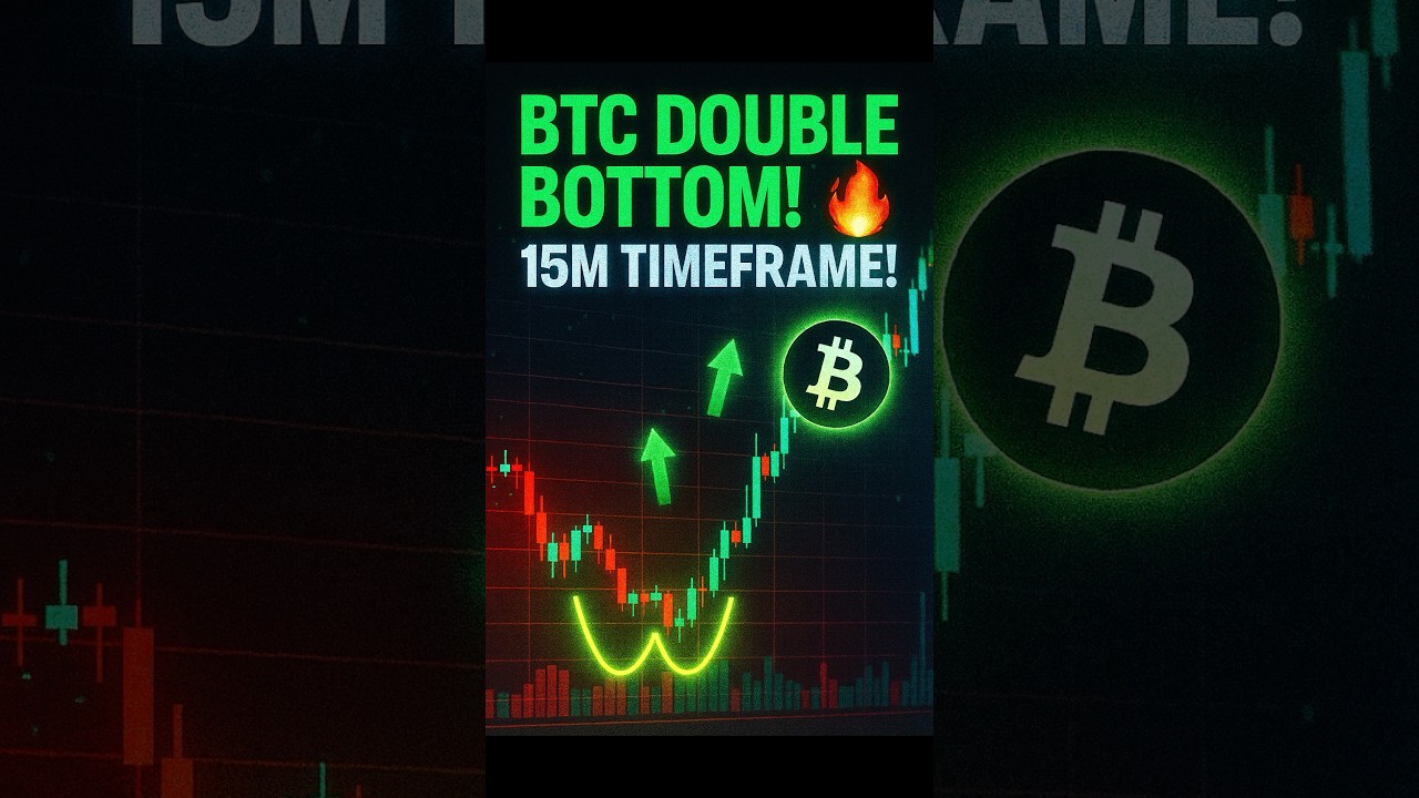 Bitcoin Double Bottom Pattern Alert 🚨 | Is a Reversal Coming? 15-Min Chart Breakdown