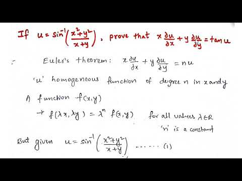 Problem on partial differentiation, Euler's theorem