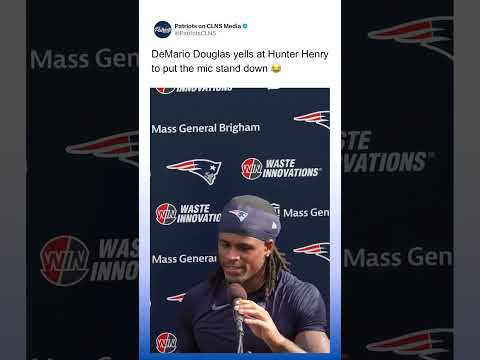 DeMario Douglas YELLS at Hunter Henry to put the MIC STAND DOWN 😂