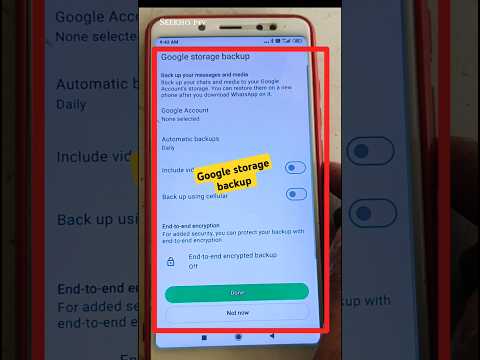 google storage backup whatsapp #shorts #backupsolutions