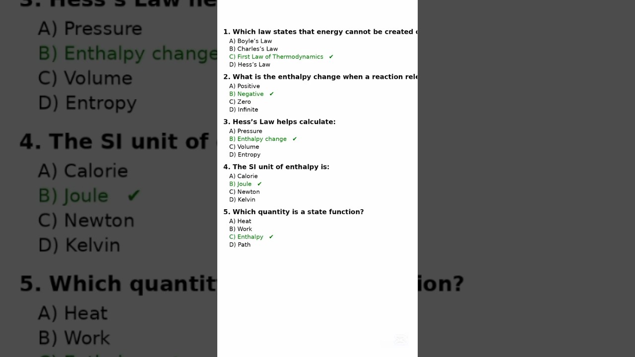 5 Most Repeated Thermodynamics MCQs | MDCAT 2025 Chemistry Short | Entry Test Prep
