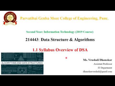 DSA 1.1 Syllabus Overview of Data Structure & Algorithms (Full Course)