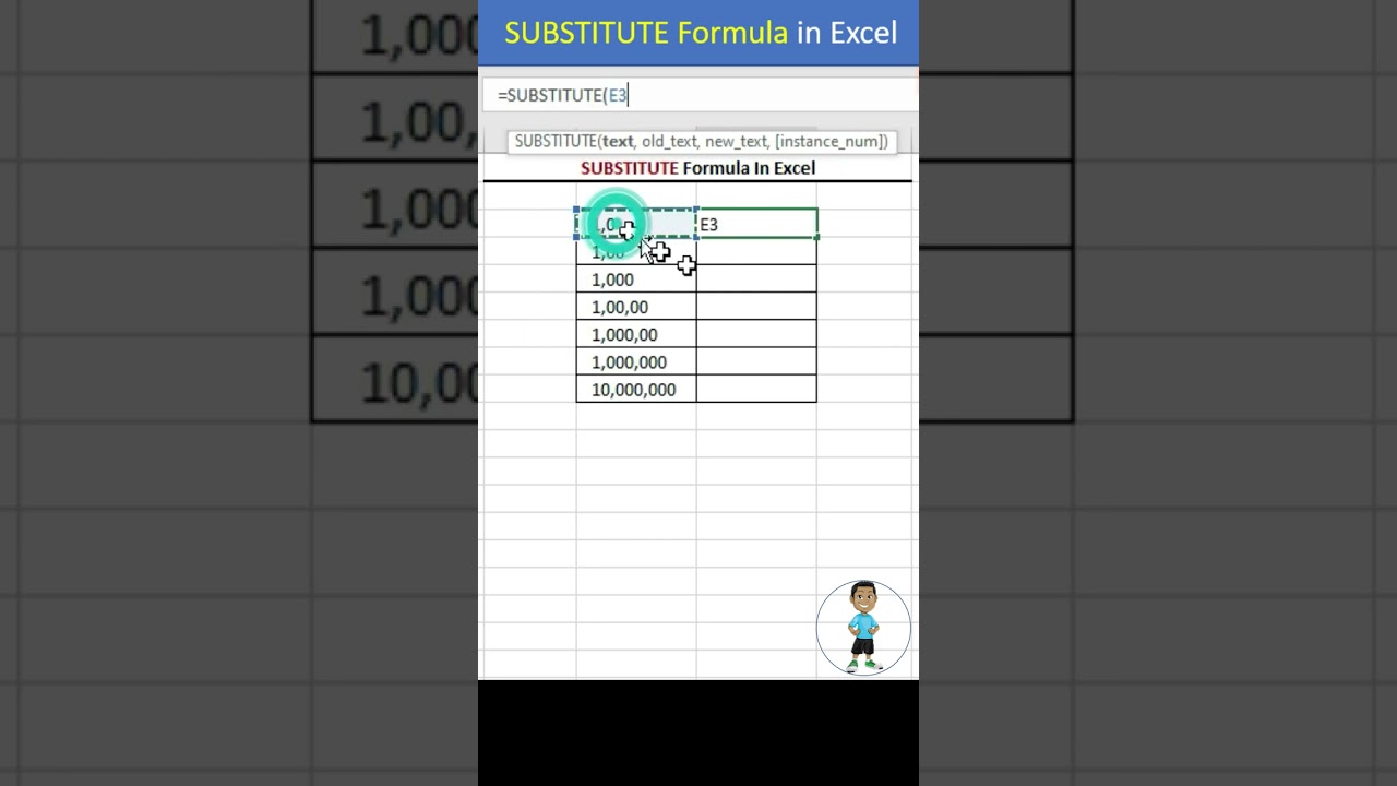 SUBSTITUTE Formula in Excel #excel #exceltips #exceltutorial #msexcel #microsoftexcel #shorts #short
