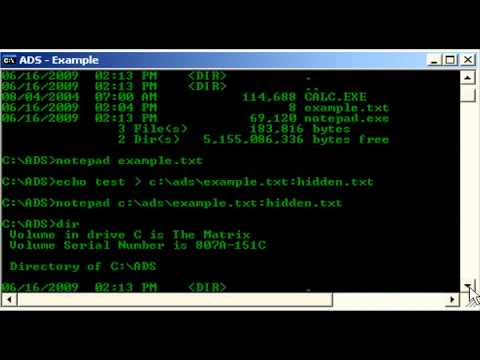 Hiding Files Using NTFS Alternative Data Streams
