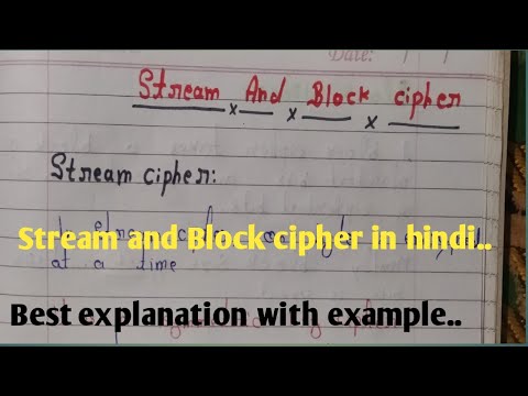 stream and block cipher in hindi. stream cipher, cryptography || #mscoder