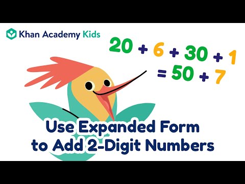 Use Expanded Form to Add 2-Digit Numbers | Place Value for Kids | Khan Academy Kids
