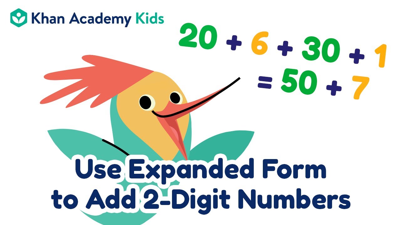 Using Expanded Form to Add 2-Digit Numbers | Place Value for Kids | Khan Academy Kids
