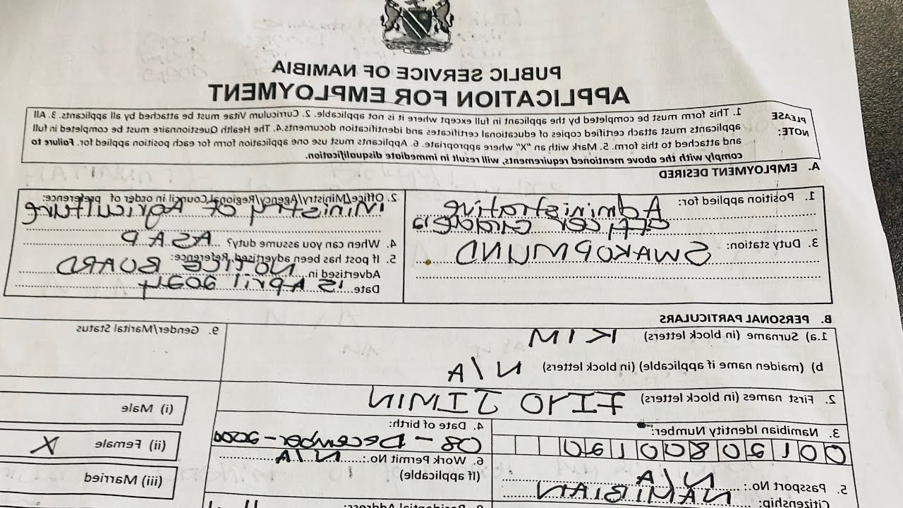 Guide to Filling Out a GRN Application in Namibia