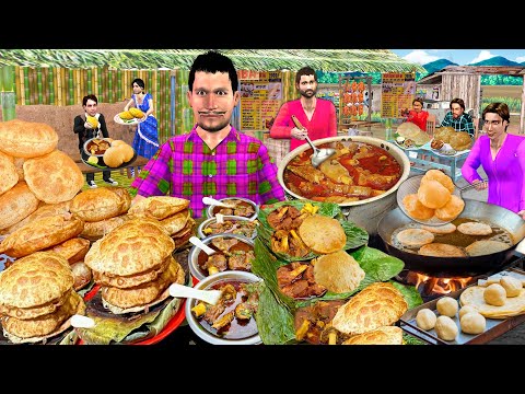 Mutton Curry Puri Nashta Eating Early Morning Breakfast Street Food Hindi Kahaniya Moral Stories