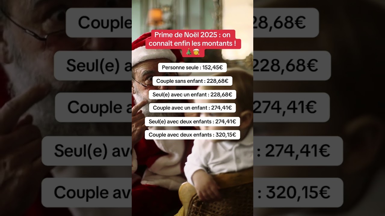Prime de Noël 2025 : Montants officiels dévoilés 🎄