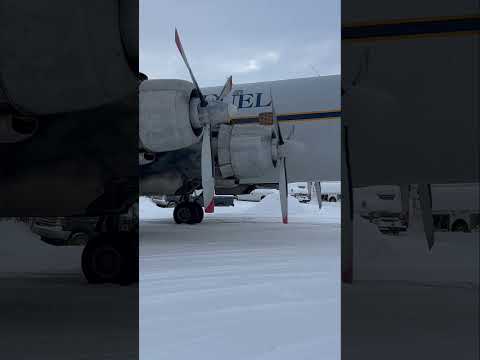 Starting the 70 year old engines on the DC6 #pilotlife #dc6 #startup #coldstart #alaska #arctic