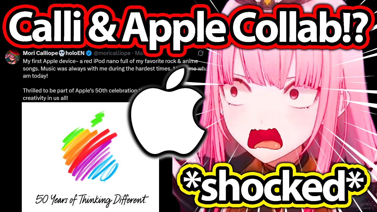Calli's Reaction To Her Collab With Apple Out Of Nowhere 【Hololive】