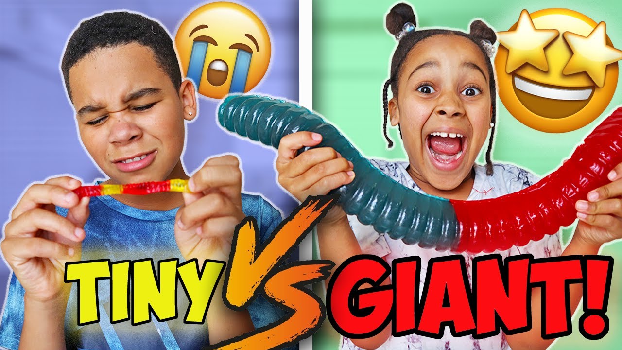 Giant vs Tiny Candy Challenge 🍬
