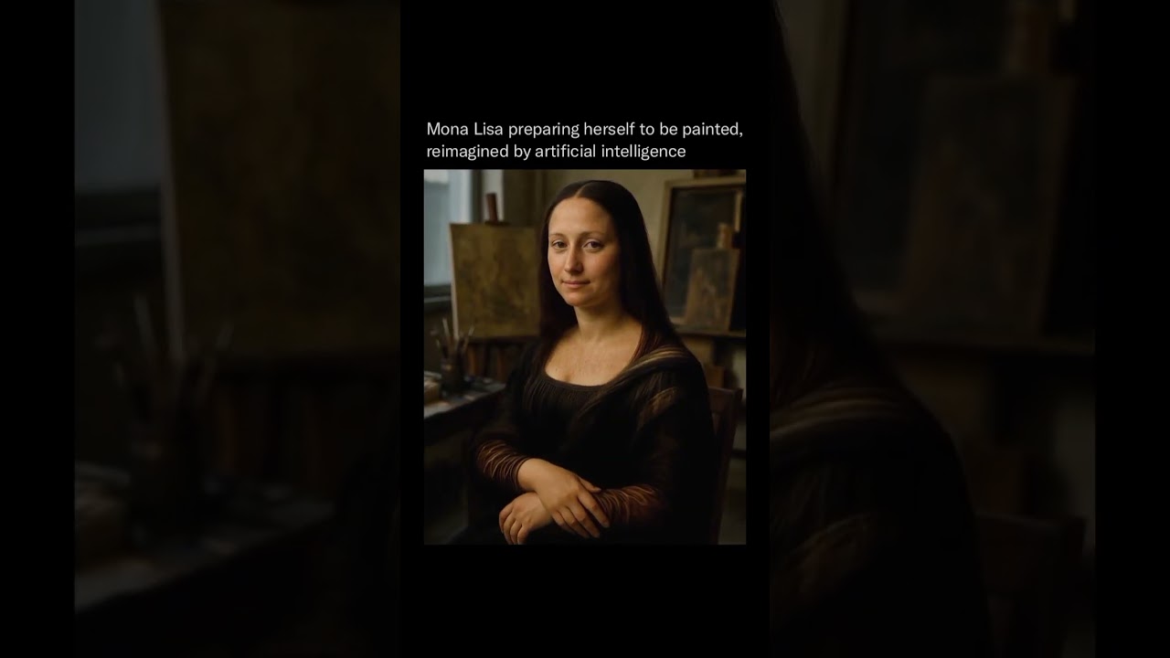 AI Reimagines Mona Lisa Getting Ready to Be Painted 🎨