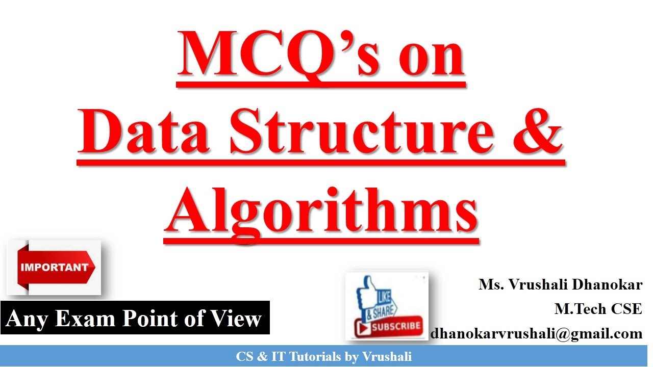 DSA MCQ Part 1:MCQ's on Data Structure & Algorithms with Answers